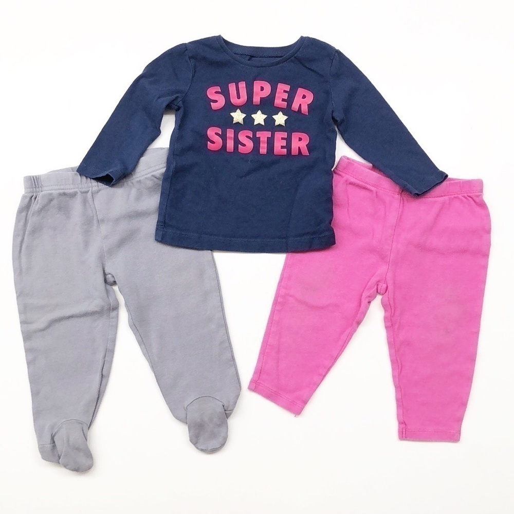 Carter's Super Sister baby girls top + leggings set
